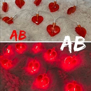 ❤️ Valentines Heart 3’ String Lights LED